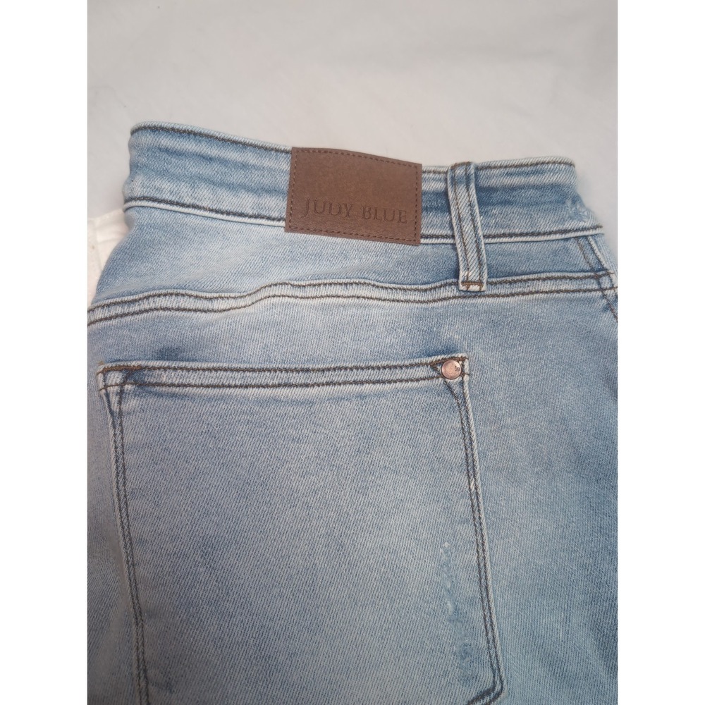 2x Judy Blue Shorts Womens 3XL Mom Denim Elastic Waist Distressed Denim - Picture 2 of 15